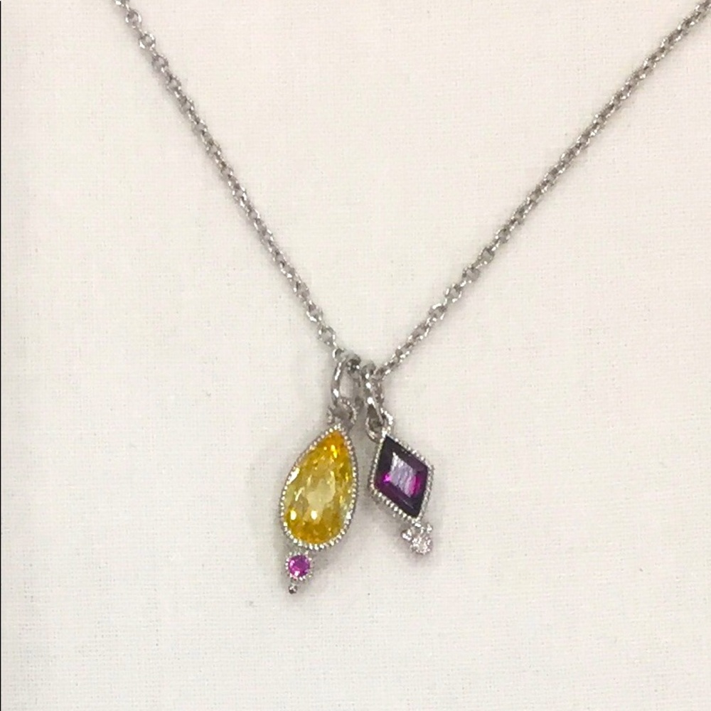 NWT Judith Ripka necklace. Sterling Silver, 17”.